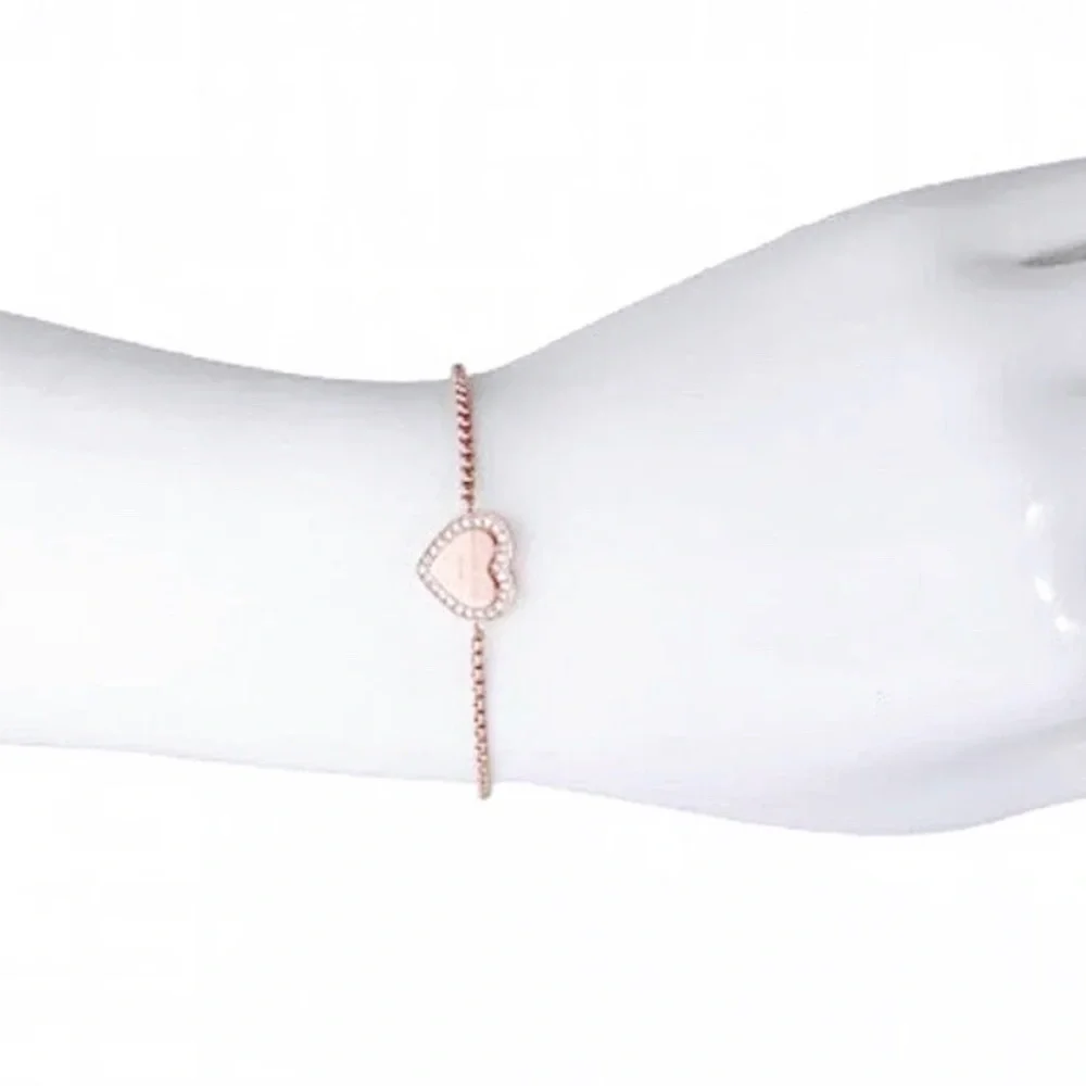 MICHAEL KORS Rose Gold Heart Slide Bracelet
